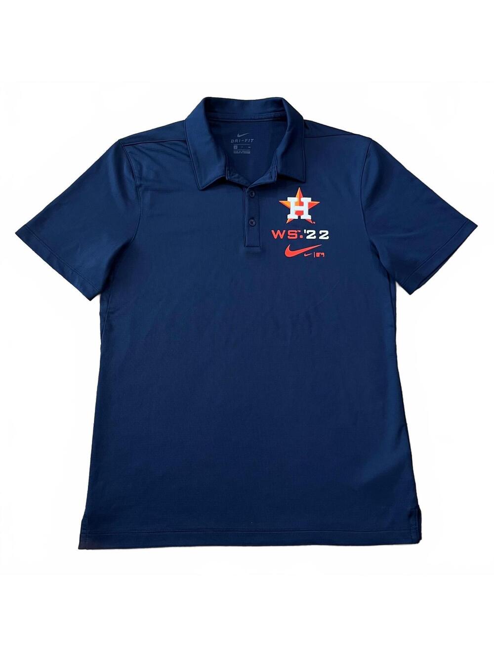 Houston Astros Nike Mens Polo Shirt 2022 World Series Blue Size Small
